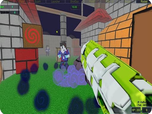 Captura de pantalla del juego Zumbie Blocky Land 2022 - shooting - Juego gratuito en línea