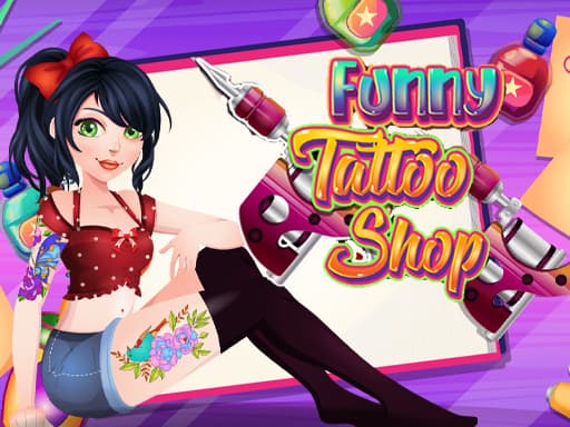 Funny Tattoo Shop game screenshot - girls - Free online game