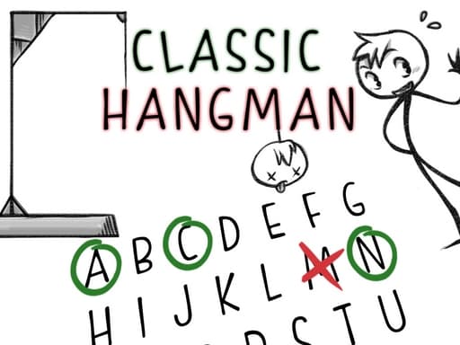 Classic Hangman game screenshot - fighting - Free online game