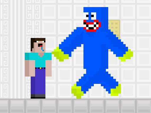 Captura de pantalla del juego Noob vs Blue Monster - arcade - Juego gratuito en línea