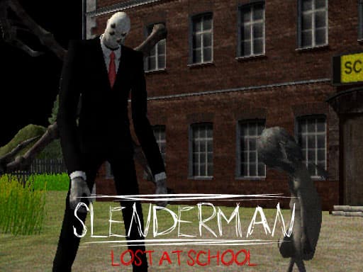 Slenderman Lost at School game screenshot - action - Free online game