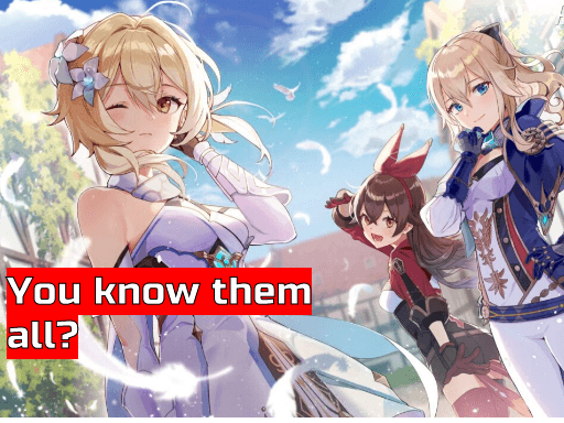 Genshin Impact (Part 1) - Test - Characters游戏截图 - girls - 免费在线游戏