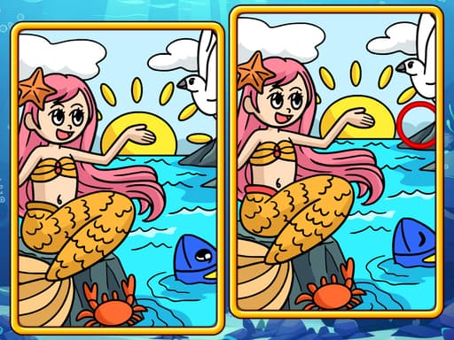 Mermaids: Spot The Differences游戏截图 - puzzles - 免费在线游戏