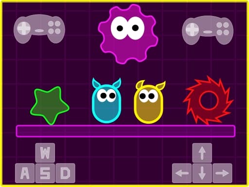Captura de pantalla del juego Neon Slimes - 2 player - Juego gratuito en línea