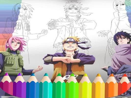 Naruto Shippuden Coloring Book: draw Book Ninja game screenshot - girls - Free online game