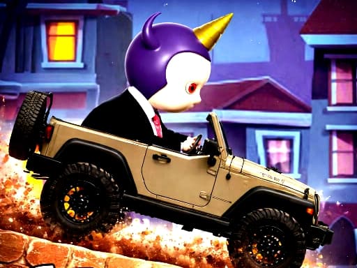 Labubu Wheelie Challenge game screenshot - racing - Free online game