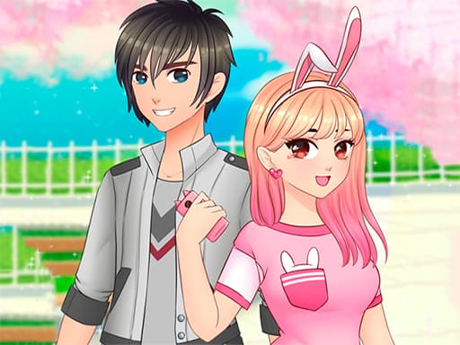 Romantic Anime Couples Dress Up game screenshot - hypercasual - Free online game