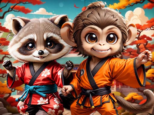 Captura de pantalla del juego Kung Fu Little Animals - clicker - Juego gratuito en línea