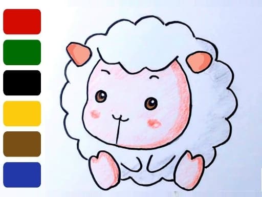Baby sheep ColoringBook game screenshot - hypercasual - Free online game