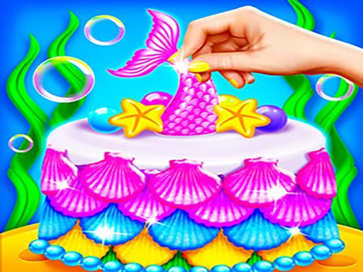 Mermaid Glitter Cake Maker game screenshot - girls - Free online game