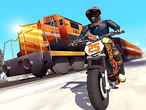 Tricky Bike Stunt vs Train Racing Game 游戏截图 - racing - 免费在线游戏