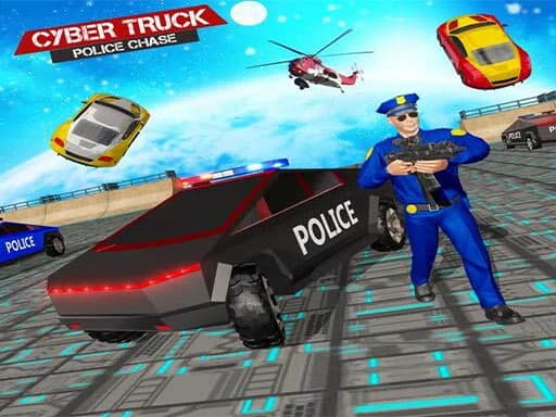 Captura de pantalla del juego US Police CyberTruck Chase - racing - Juego gratuito en línea