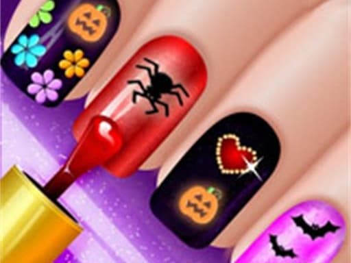 Captura de pantalla del juego Glow Halloween Nails Game - girls - Juego gratuito en línea