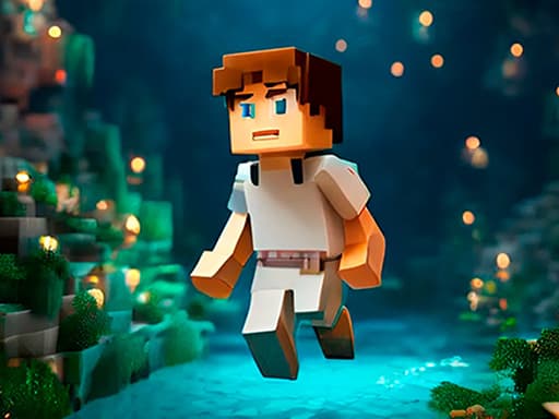 Noobik Parkour in a Cave! game screenshot - hypercasual - Free online game