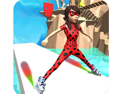 Ladybug Skating Rink Sky game screenshot - girls - Free online game