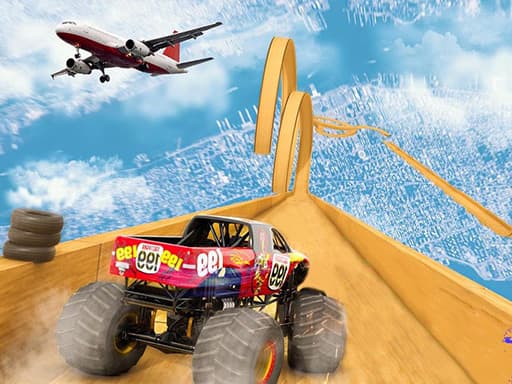 IMPOSSIBLE MONSTER TRUCK 3D STUNT game screenshot - racing - Free online game
