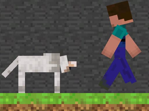 Captura de pantalla del juego Steve and Wolf - adventure - Juego gratuito en línea