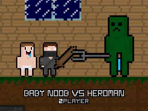 Baby Noob vs Heroman 2 Player game screenshot - arcade - Free online game