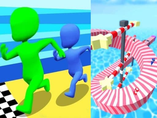 Stickman Races 3D game screenshot - fighting - Free online game
