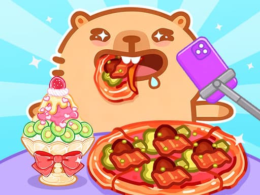 Captura de pantalla del juego Capybara Mukbang ASMR - hypercasual - Juego gratuito en línea