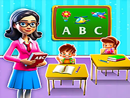 Kindergarten School Teacher game screenshot - girls - Free online game