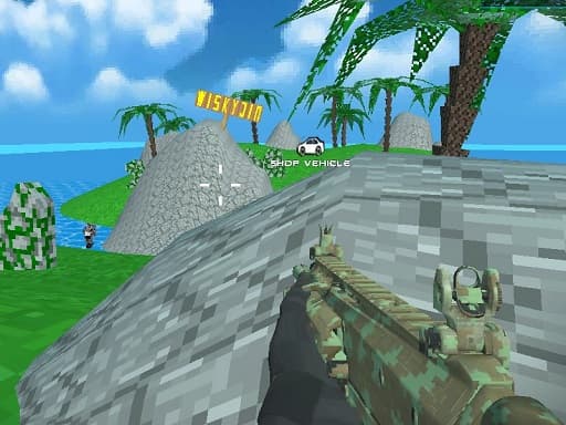 Captura de pantalla del juego Blocky Combat SWAT Desert Storm Zombie - shooting - Juego gratuito en línea