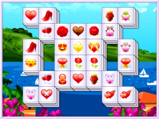 Valentines Mahjong Deluxe game screenshot - puzzles - Free online game