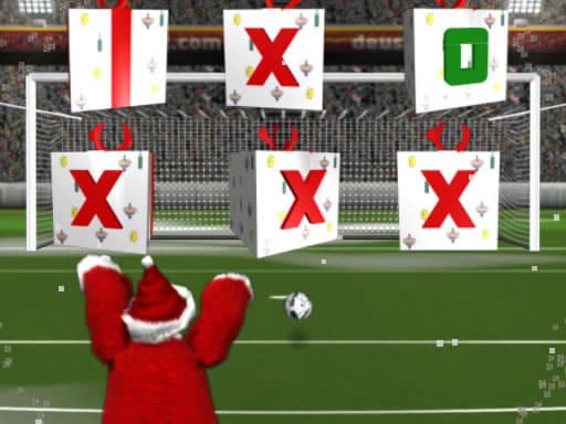 Santa kick Tac Toe game screenshot - soccer - Free online game