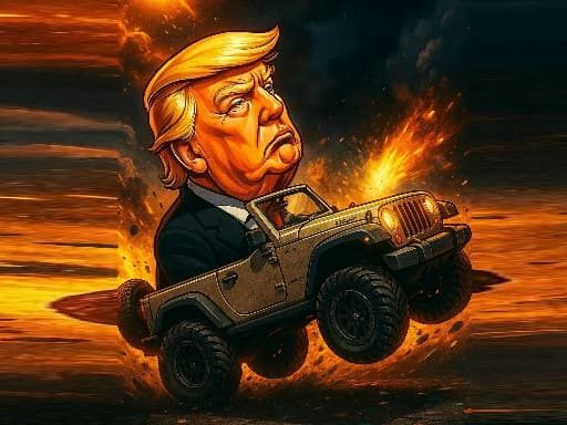 Trump Wheelie Challenge game screenshot - racing - Free online game