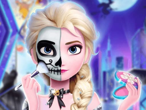 Elsa Halloween Party Tattoo game screenshot - girls - Free online game