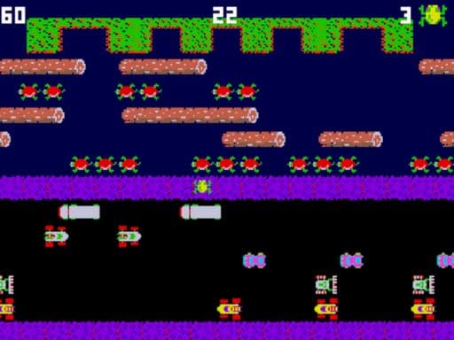 Clumpsy Frogger 2D game screenshot - arcade - Free online game