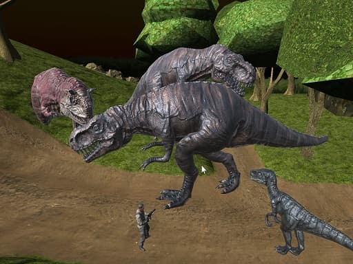 Captura de pantalla del juego Midnight multiplayer dinosaur hunt - action - Juego gratuito en línea