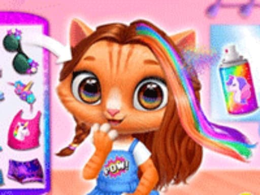 Kitty Animal Hair Salon - Fashion Hair Stylist game screenshot - girls - Free online game