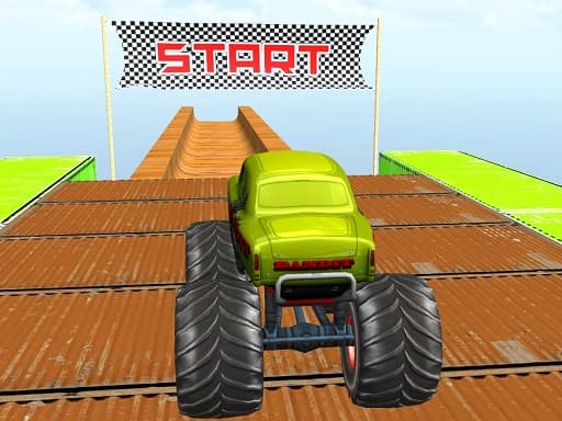 Monster truck stunts mega ramps game screenshot - action - Free online game