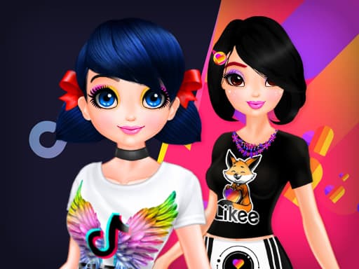 TikTok girls vs Likee girls game screenshot - girls - Free online game