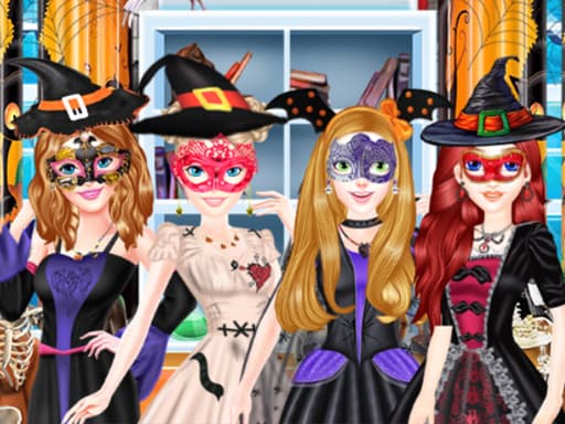 Halloween Masquerade Party game screenshot - girls - Free online game