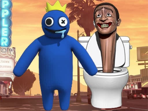 Rainbow Monster VS Skibidi Toilet game screenshot - hypercasual - Free online game