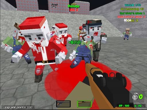 Pixel Wars Apocalypse Zombie blocky combat game screenshot - multiplayer - Free online game
