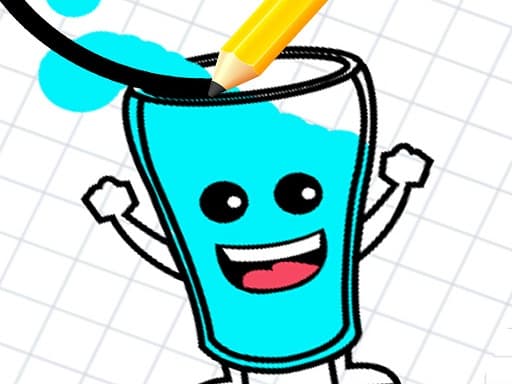 Happy Glass : Fill the Glass by Draw Lines game screenshot - puzzles - Free online game