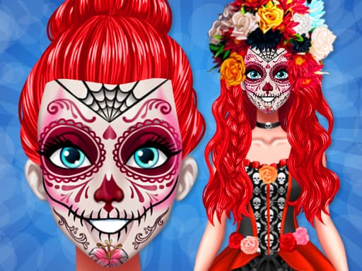 Festival Dia de Muertos game screenshot - girls - Free online game