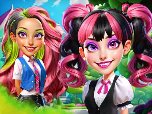 Princesses at Horror School game screenshot - girls - Free online game