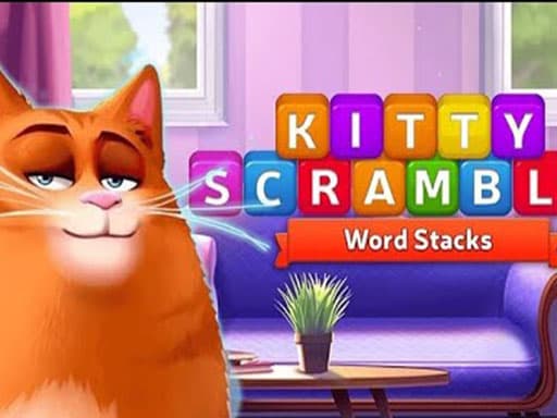 Captura de pantalla del juego Kitty Scramble Stack Word - puzzles - Juego gratuito en línea
