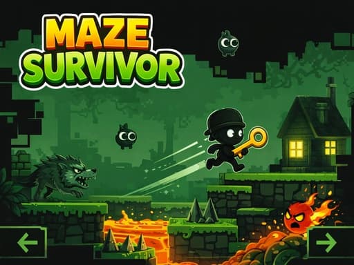 Maze Survivor   Platform Adventure Game game screenshot - arcade - Free online game