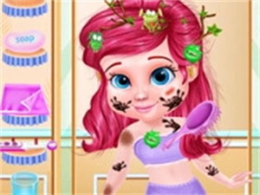 Captura de pantalla del juego Messy Little Mermaid Makeover-Game - girls - Juego gratuito en línea