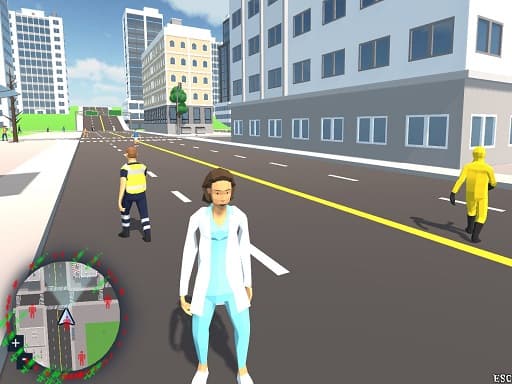 Corona-Virus Crazy Doctor Simulator game screenshot - adventure - Free online game