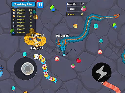 Greedy Snake Multiplayer Duel game screenshot - multiplayer - Free online game