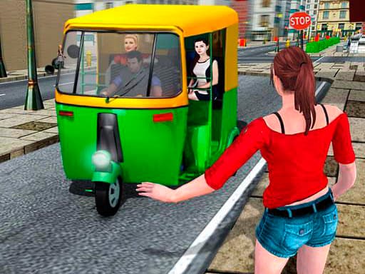 Public Tricycle Rickshaw Driver game screenshot - 3d - Free online game