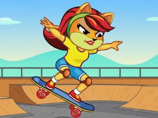 Captura de pantalla del juego Cat Girl Skater - action - Juego gratuito en línea