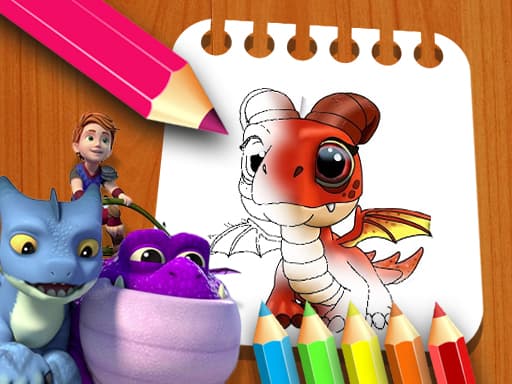 Dragon Rescue Riders Coloring Book game screenshot - girls - Free online game