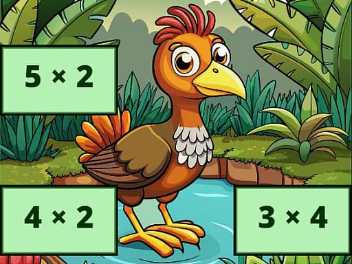 Multiplication: Bird Image Uncover游戏截图 - puzzles - 免费在线游戏